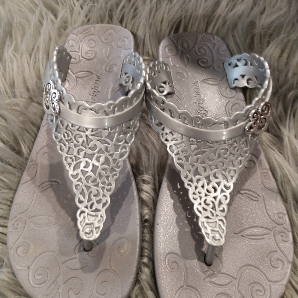 Brighton Silver Flip Flops